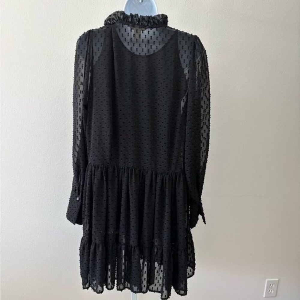 H & M Tunic 10 Tiered Polka Dot Ruffle Sheer Whimsigoth Fairy Boho Chic Festival - Picture 2 of 12